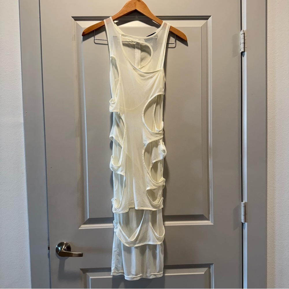 Akira White Cut-Out Midi Dress